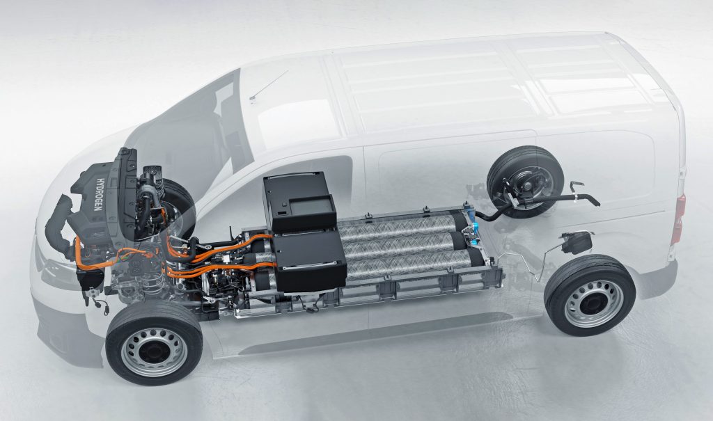 Opel Vivaro-e Hydrogen schema alimentazione idrogeno