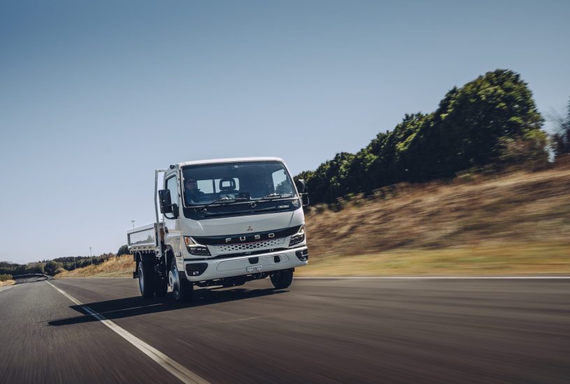 FUSO-eCanter-7C18e-with-new-sensors-in-front-bumper-at-Kitsuregawa-proving-ground-Japan-scaled