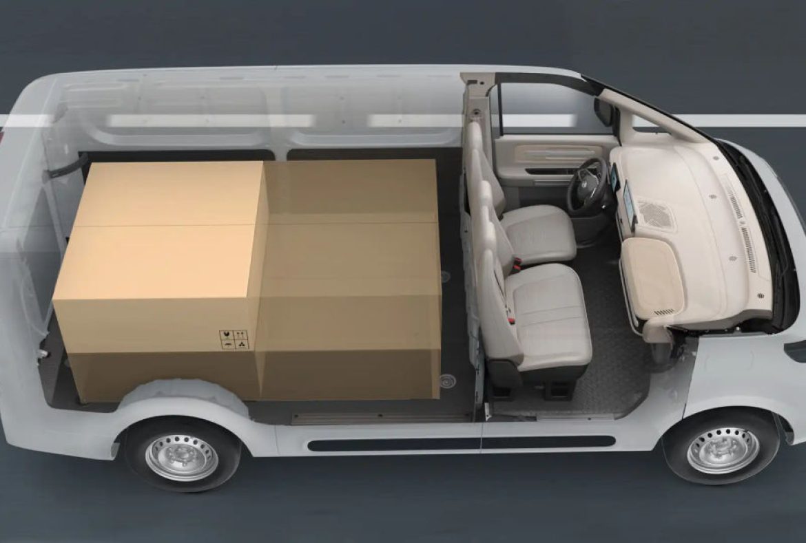 Maxus eDeliver 5 Elettrico carico vista laterale trasparente-11