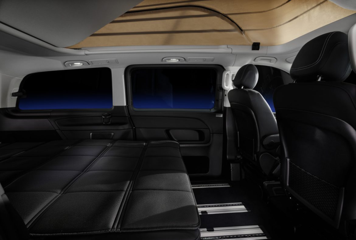 Mercedes Classe V Marco Polo Horizon 2025, interno sedili post abbattuti-06