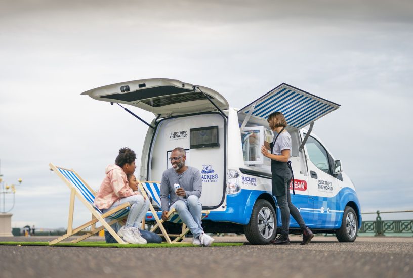 Nissan e-NV200 gelati tre quarti posteriore