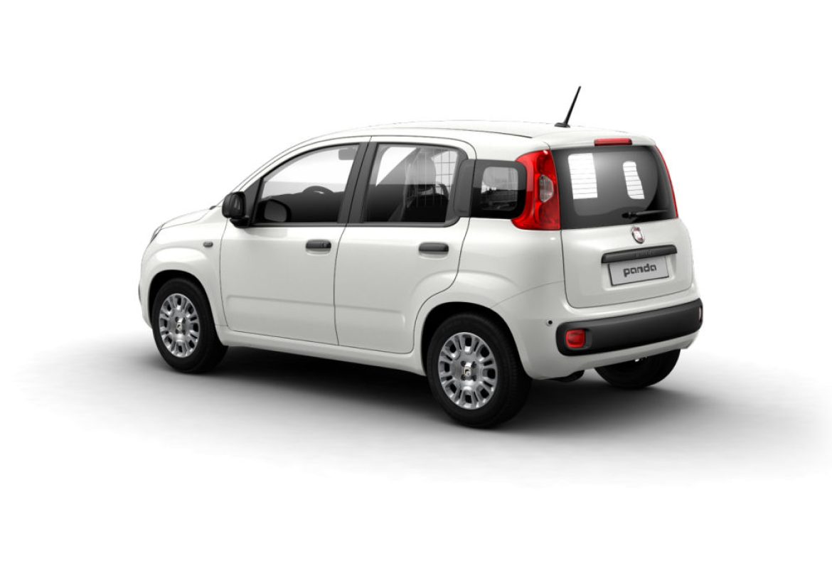 Panda Van tre quarti posteriore bianca